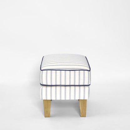 Bondi Hamptons Ottoman Blue/White Pin Stripe*