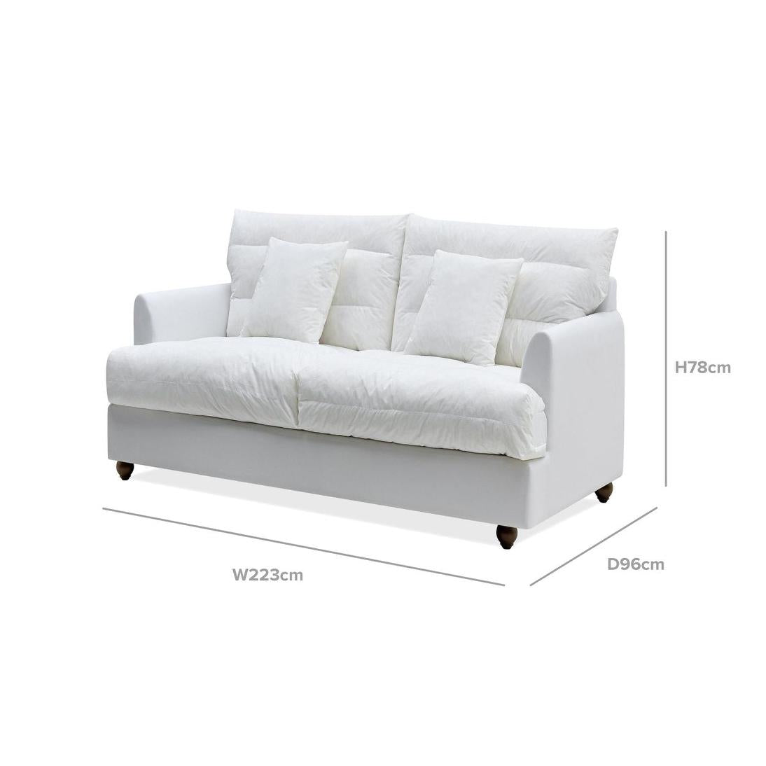 Byron 3 Seat Naked Sofa - Base & Cushion Inserts Only