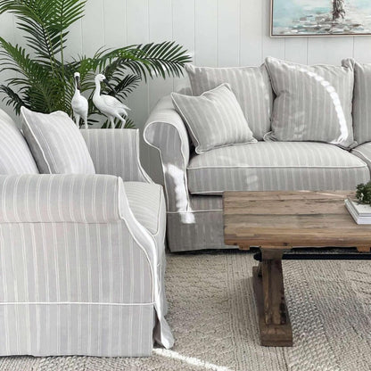 Slip Cover Only - Avalon Hamptons Armchair Cloud Stripe