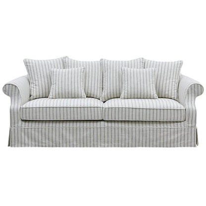 Slip Cover Only - Avalon Hamptons 3 Seat Sofa Stone Stripe