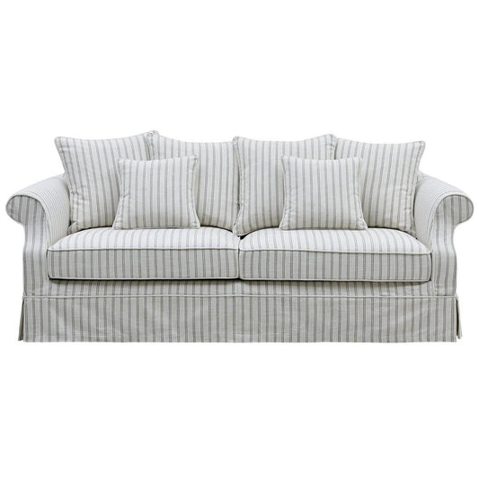 Slip Cover Only - Avalon Hamptons 3 Seat Sofa Stone Stripe