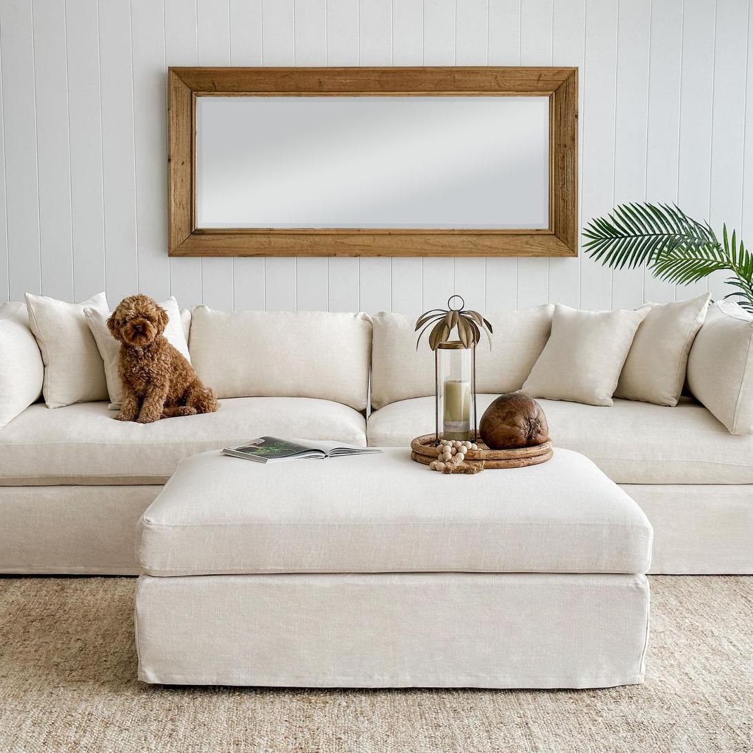 Slip Cover - Marbella Ottoman Ivory