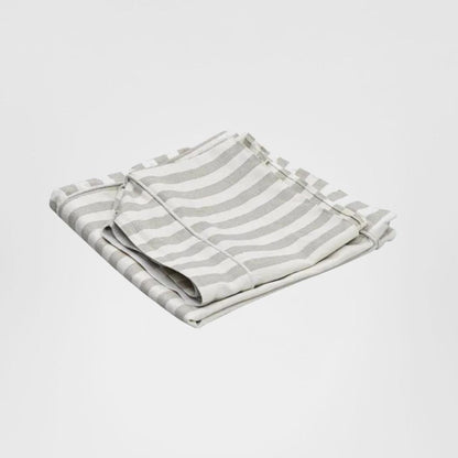 Slip Cover Only - Noosa Hamptons Snuggle Chair Natural Stripe With White Piping