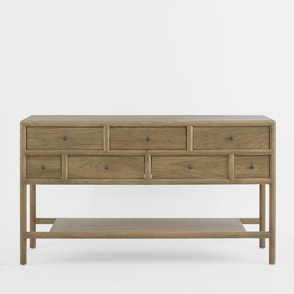 Cambridge 7 Drawer Console Elm Natural