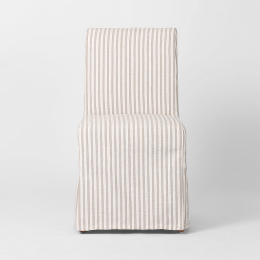 Slip Cover Only - Clifton Dining Chair Beige Stripe