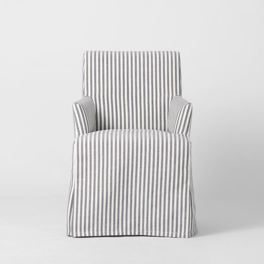 Slip Cover Only - Clifton Dining Chair W/Arms Blue Stripe