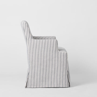 Slip Cover Only - Clifton Dining Chair W/Arms Blue Stripe