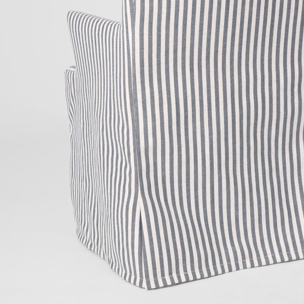 Slip Cover Only - Clifton Dining Chair W/Arms Blue Stripe