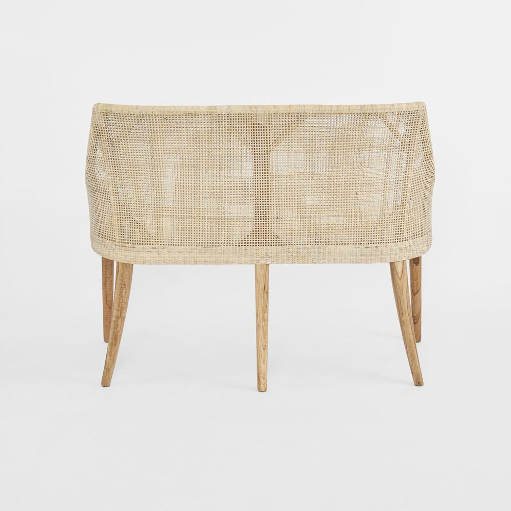 Charlotte Rattan Bench Seat Natural Whitewash