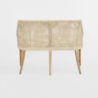 Charlotte Rattan Bench Seat Natural Whitewash