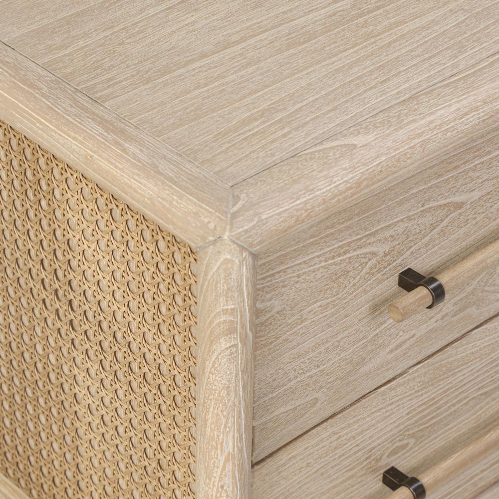 Bayview Bedside 2 Drawer Natural Whitewash