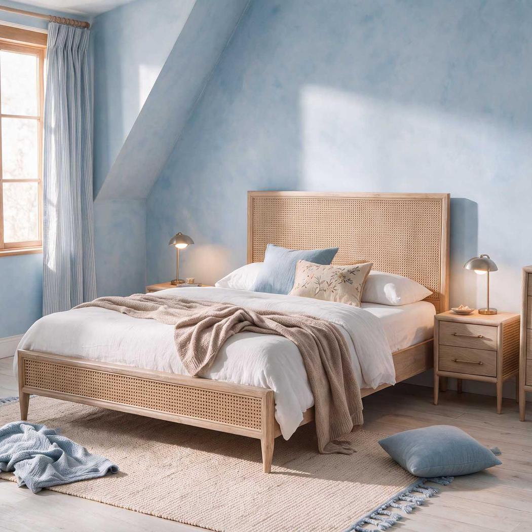 Bayview Queen Bed Natural Whitewash