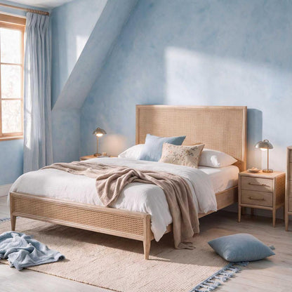 Bayview Queen Bed Natural Whitewash