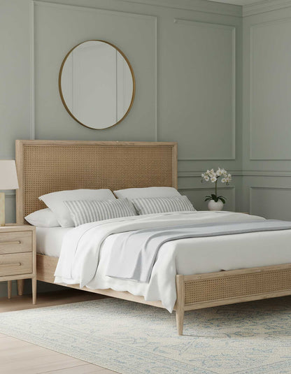 Bayview Queen Bed Natural Whitewash