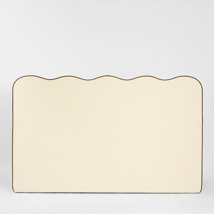 Avoca Bedhead King Ivory with Chocolate Piping