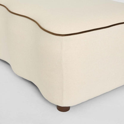 Avoca Ottoman Ivory with Chocolate Piping