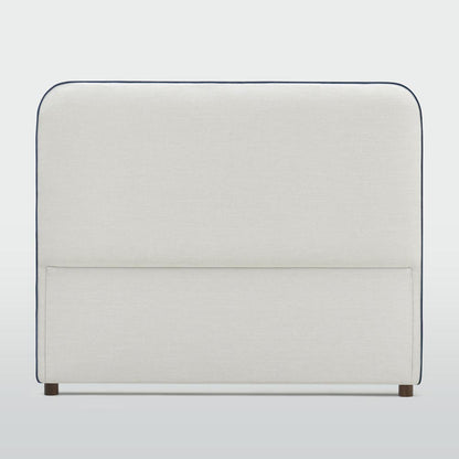 Brighton Bedhead King Ivory with Blue piping