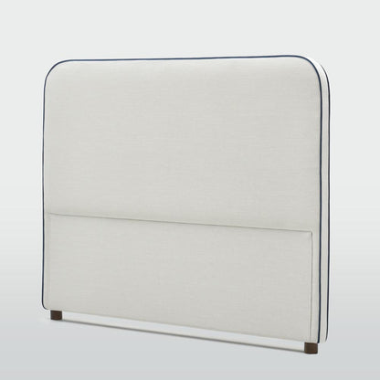 Brighton Bedhead King Ivory with Blue piping