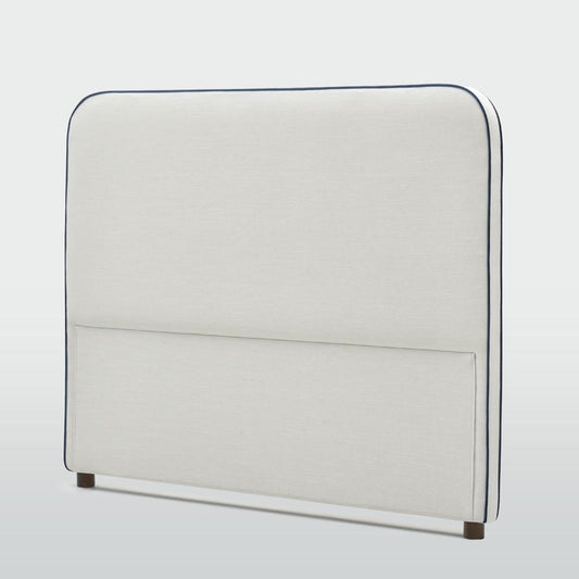 Brighton Bedhead King Ivory with Blue piping