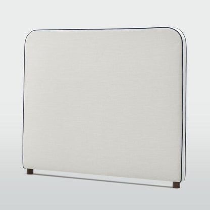Brighton Bedhead King Ivory with Blue piping