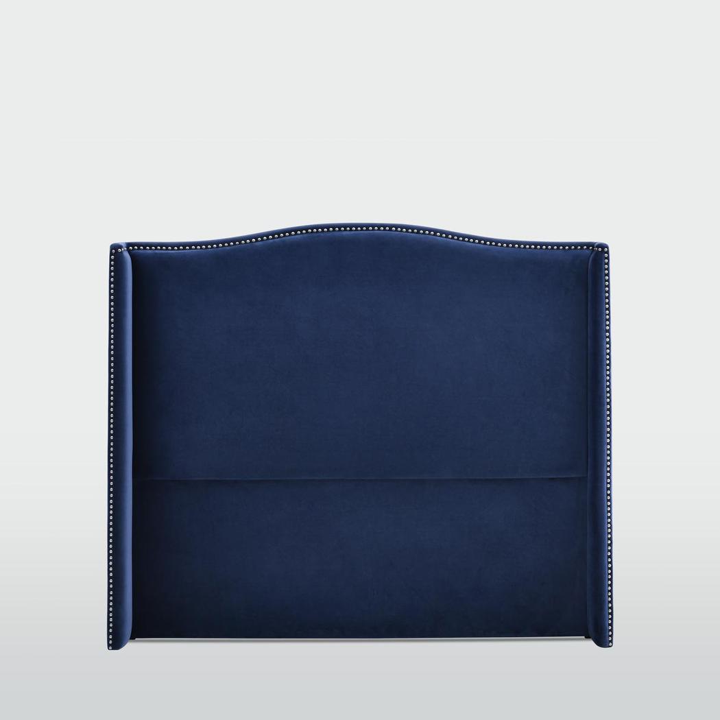 Mornington Bedhead Queen Blue Velvet