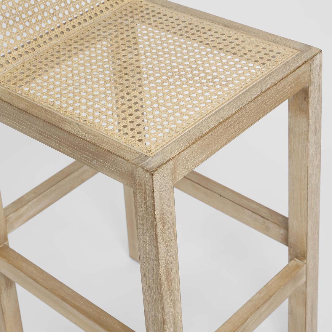 Amalfi Wood & Rattan Counter Stool Natural