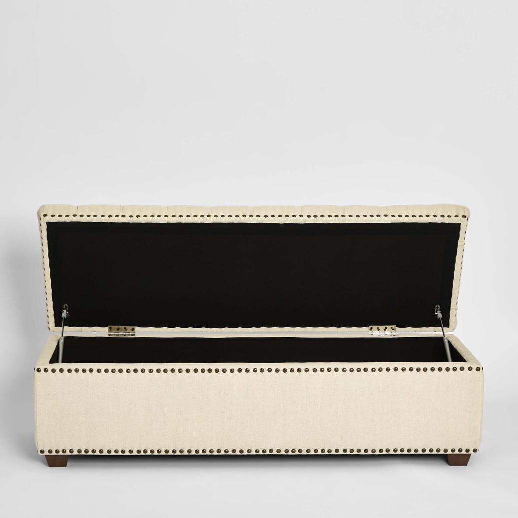Queenscliff Tufted Storage Ottoman Beige