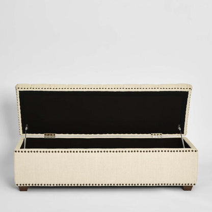 Queenscliff Tufted Storage Ottoman Beige