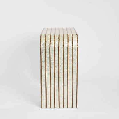 Raya White Shell & Bamboo Console Table