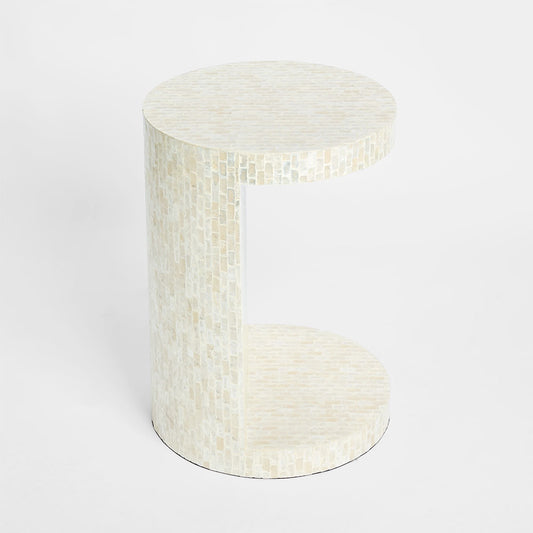 Miami White Shell Side
 Table