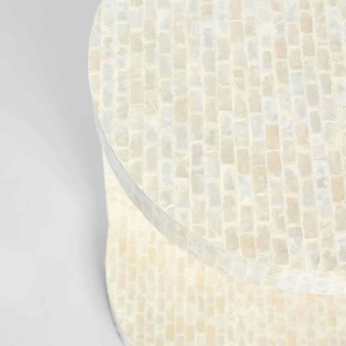 Miami White Shell Side
 Table