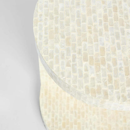 Miami White Shell Side
 Table