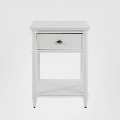 Dakota Bedside Table 1 Drawer White