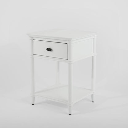 Dakota Bedside Table 1 Drawer White