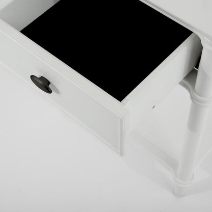 Dakota Bedside Table 1 Drawer White