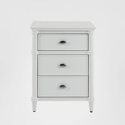 Dakota Bedside Table 3 Drawer White