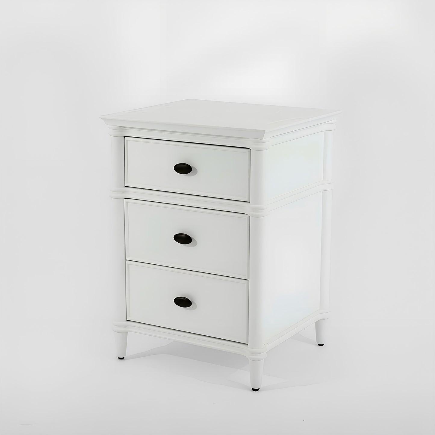 Dakota Bedside Table 3 Drawer White