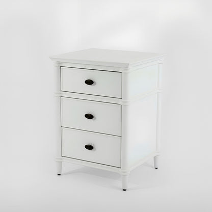 Dakota Bedside Table 3 Drawer White