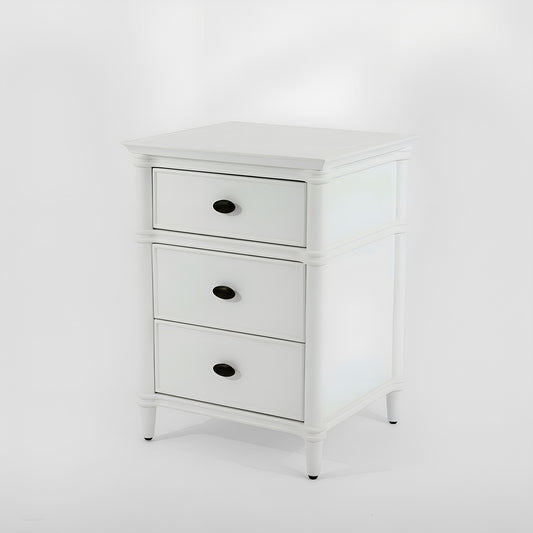 Dakota Bedside Table 3 Drawer White