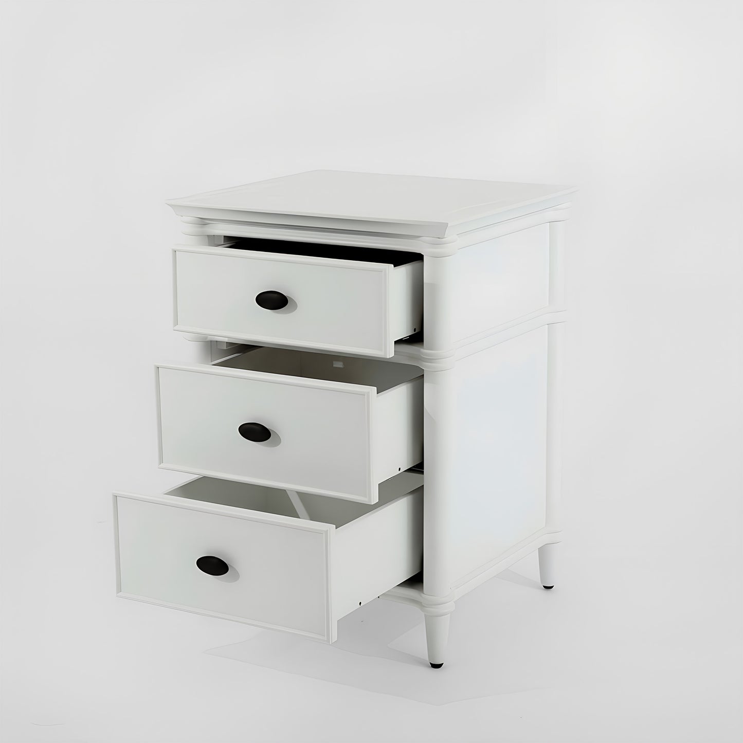 Dakota Bedside Table 3 Drawer White