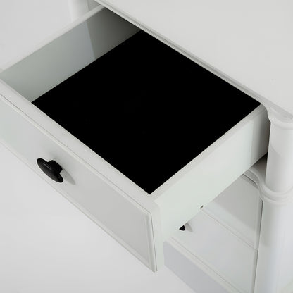 Dakota Bedside Table 3 Drawer White