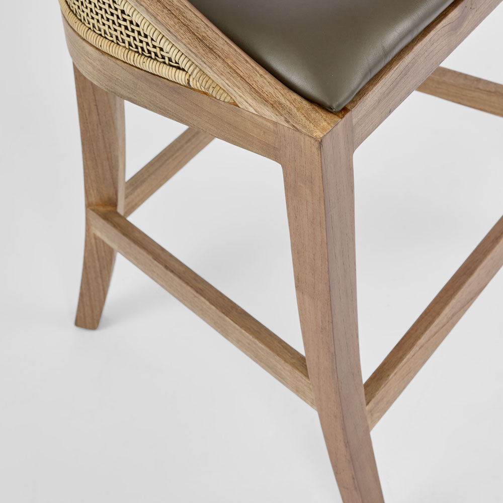 Beau Counter Stool Leather Seat Only Black
