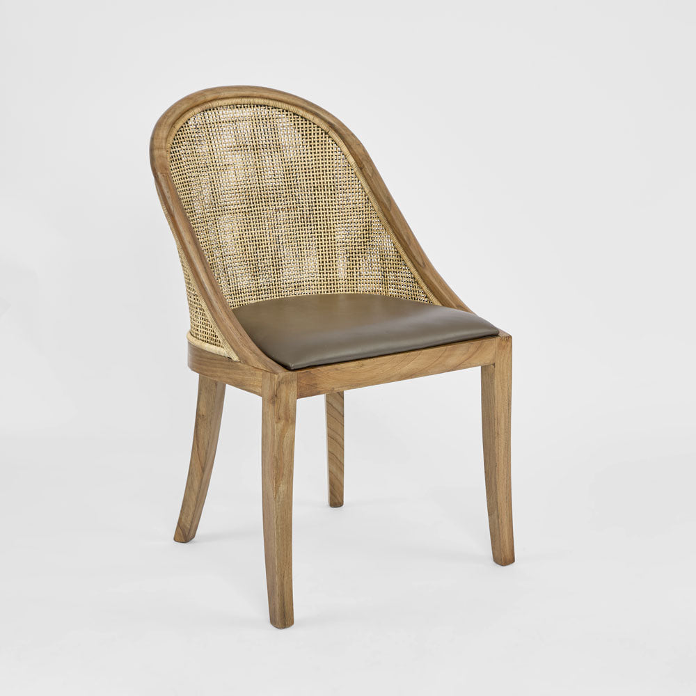 Beau Dining Chair Leather Seat Only Black