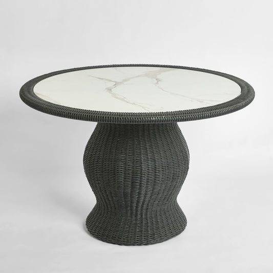 Cassius Round Dining Table 120cm Outdoor Black