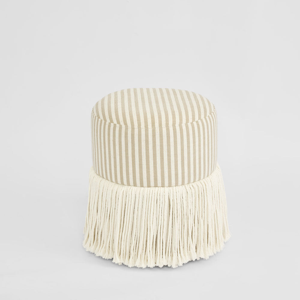 Regatta Fringe Ottoman Beige Stripe