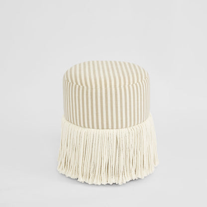 Regatta Fringe Ottoman Beige Stripe