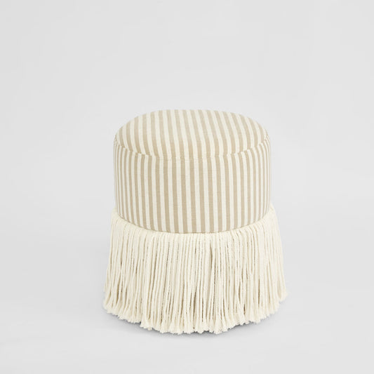 Regatta Fringe Ottoman Beige Stripe