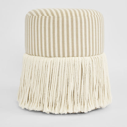 Regatta Fringe Ottoman Beige Stripe