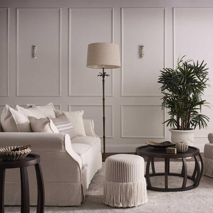 Regatta Fringe Ottoman Beige Stripe