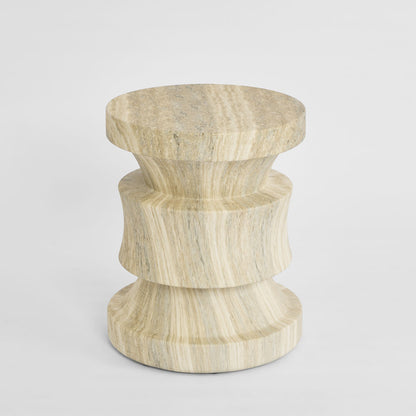 Rook Side Table Grey Travertine Look – Outdoor